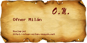 Ofner Milán névjegykártya